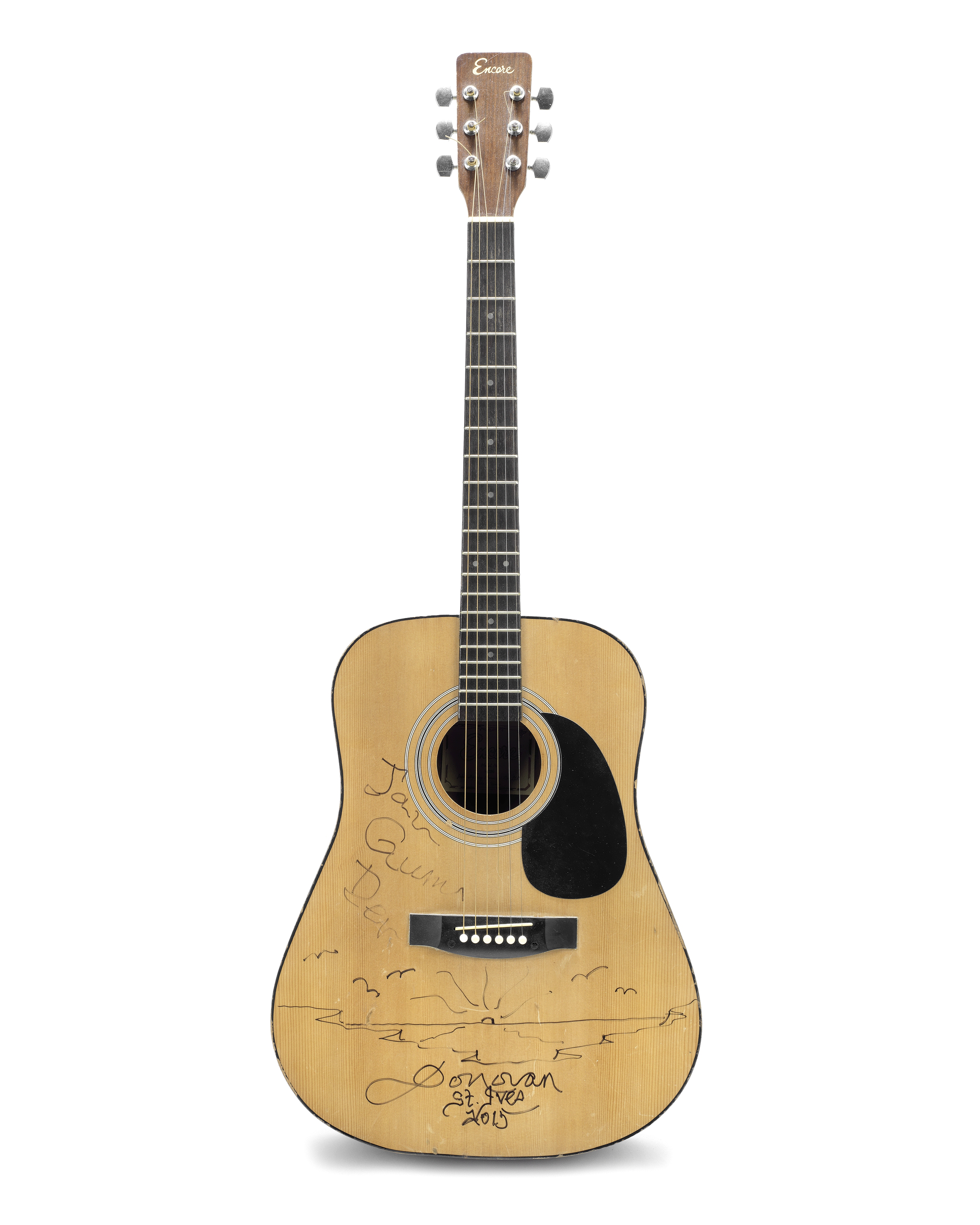 Donovan: An autographed and illustrated Encore W250 acoustic guitar,