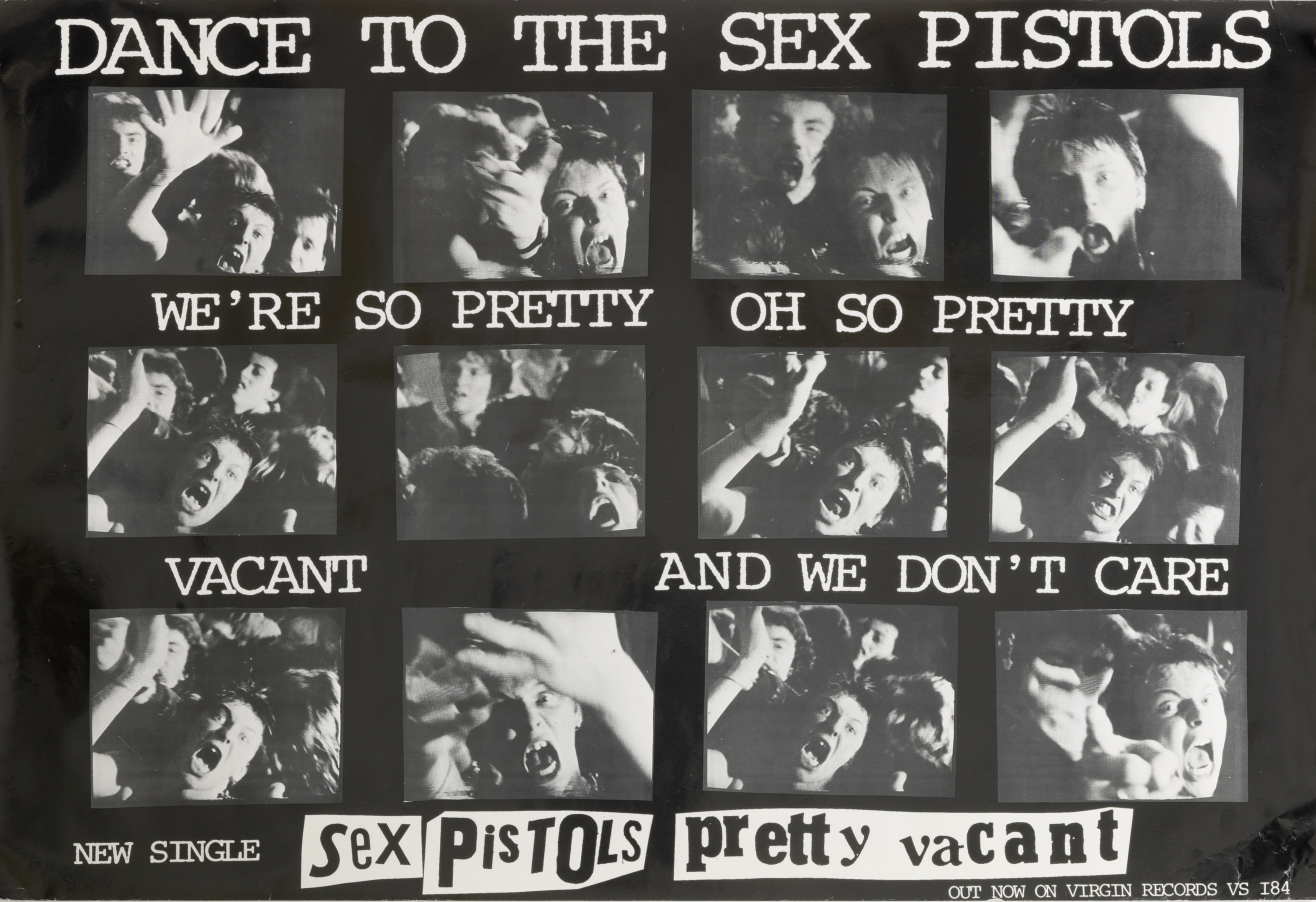 Sex Pistols: A promotional poster and banner for Pretty Vacant, 1977, 2