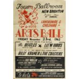 The Beatles: A rare concert poster for 'The Arts Ball', 23rd November 1962,