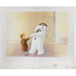 The Snowman: an original animation cel of the Snowman and James in the house, 1982,