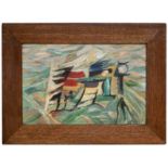 Alexandre Noll (1890-1970) Untitled1968oil on board in an Alexandre Noll oak frame, in pencil on ...