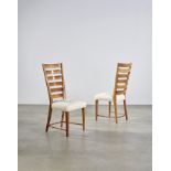 Gio Ponti (1891-1979) Rare Pair of Side Chairs1939-40for Pietro Chiesa, Italian walnut, upholster...