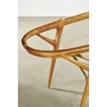 Italian Modern Dining Tablecirca 1950likely for Fratelli Rizzi, Cantù, Italian walnut, brass, gla...