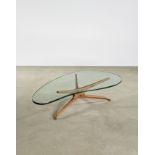 Vladimir Kagan (1927-2016) Try-Symmetric Coffee Tablecirca 1955for Kagan-Dreyfuss, walnut, glassh...