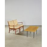 Ole Wanscher (1903-1985) Colonial Setteedesigned 1949for Poul Jeppesen, mahogany, cane, leather u...