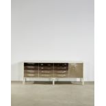 Raymond Loewy (1893-1986) Large DF2000 Sideboardcirca 1965for Doubinsky Frères, enameled aluminum...