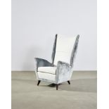 Gio Ponti (1891-1979) Wingback Chair1953model no. 408, for I.S.A., walnut, upholsteryheight 44 1...