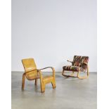 Hans Pieck (born 1923) Early Lawo Lounge Chairdesigned 1945 laminated birch, remnants of manufact...