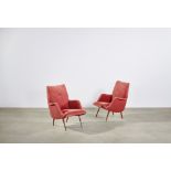 Carlo de Carli (1910-1999) Rare Pair of Armchairscirca 1955model no. 806, for Cassina, mahogany, ...