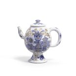A blue and white and gilt decorated wine pot and cover Chenghua mark, Kangxi period (2)