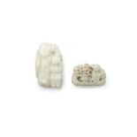 Two carved jade figural pendants Qing dynasty (2)