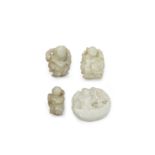 Four jade carvings of boys Qing dynasty (4)