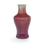 A copper red-glazed baluster vase 19th century