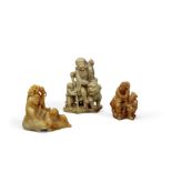 A group of three soapstone carvings (2)