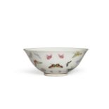 A famille rose butterfly bowl Guangxu mark, Republic period