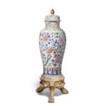 A massive fencai enameled porcelain temple jar and cover Qianlong period (2)