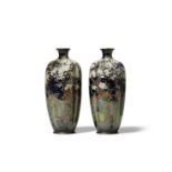 A pair of cloisonné enameled metal vases (2)
