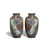 A pair of ovoid cloisonné enamel vases (2)