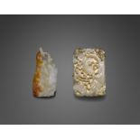 Two small jade plaques (2)