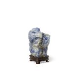 A Sapphire-matrix carving of a miniature Mountain Group Qing dynasty