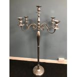 A Large floor standing 5 branch candelabra. Measures 146cm in height