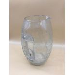 Early 1900's crackle Clear glass Koloman Moser pitcher by Johann Loetz.