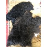 2 Sheep skin wool rugs