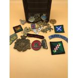 A Lot of Military mixed cap badges, pin badges and patches