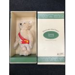 Large Steiff "Blond42" teddy bear. Limited edition. Released in 1994. Comes with original box.