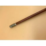 Military swagger stick with silver topped stamped with college crest. " George Watson's College A.