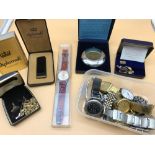 A Collection of various named Watches which includes Sekonda, Swatch watch with original case,