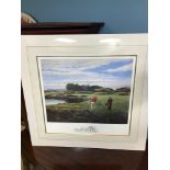 A Large unframed limited edition (591/600) Gleneagles (2nd hole) print by Peter Munro. Signed by the