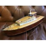 A Hand made boat model, highly detailed. Made from wood. Named Rosie 100. made by Robert Henry