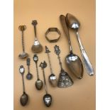 A Lot of 800 grade and various white metal silver and silver plated items. Includes Ornate dutch