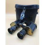 A Pair of WW2 Military Binoculars, Prism, No2 MkIII. With carry case.