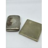 A Birmingham silver cigarette case & EP Art Deco cigarette case.