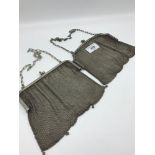 A Vintage 925 silver chain mail bag together with E.P Chain mail purse.