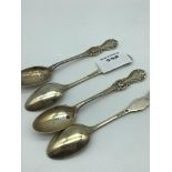 A Lot of 4 Sheffield silver tea spoons, Makers Aitken Brothers.