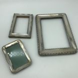 A Lot of 2 Birmingham silver small photo frames & 1 Sheffield silver photo frame. Large Sheffield