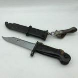 Military knife and scabbard.