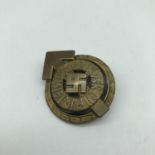 German Hitler Youth Leaders Golden Sports badge. Marked 3657 to the back.