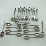 Two lots of continental silver teaspoons