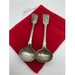 A Sheffield silver small ladle and one other