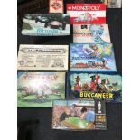 A Collection of Nine 1940's, 50's, 60's & 70's games. Includes WW2 Monopoly, Totopoly 1960's,