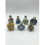 A Lot of 7 Oriental porcelain perfume bottles