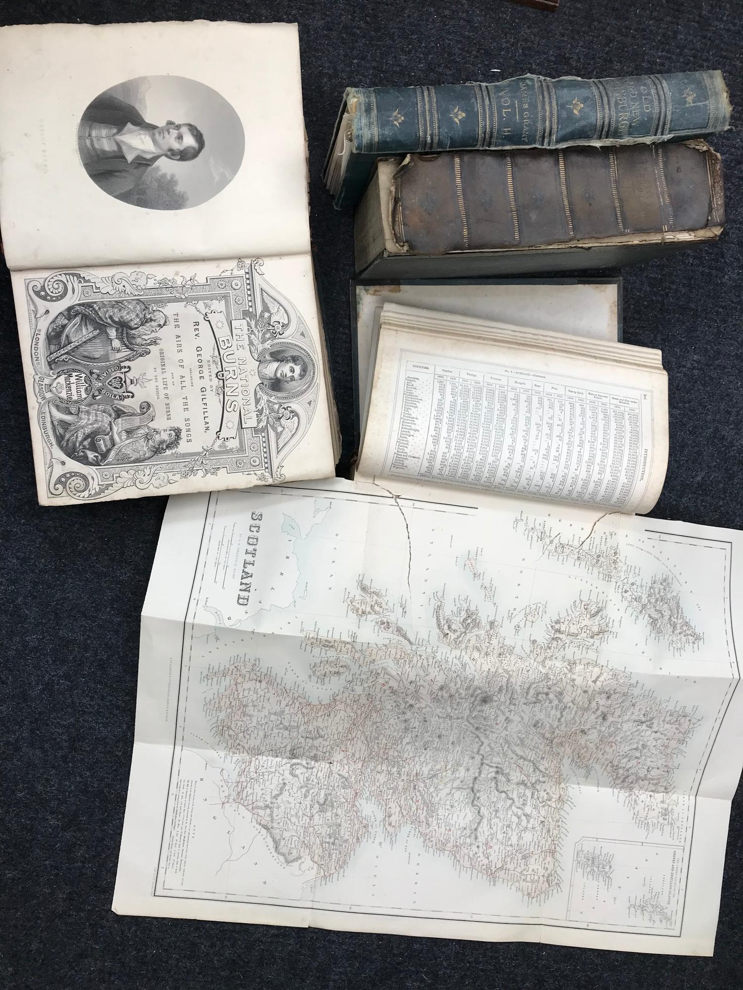 A Collection of rare books to include National Burns two volumes of Gazetteer of Scotland Books