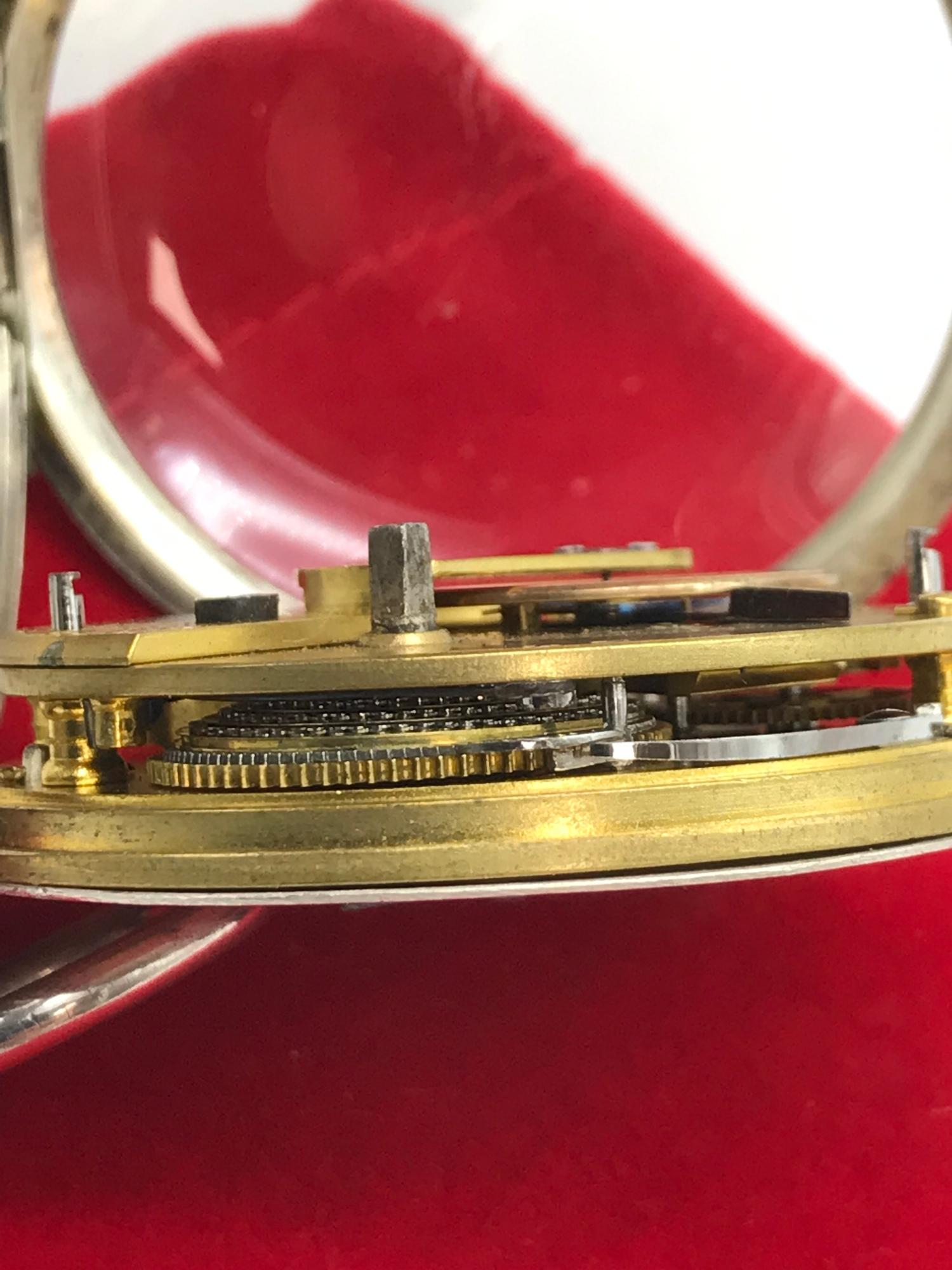 A Chester silver pocket watch, Fusee movement. Comes with key and small chain. Silver maker Jesse - Image 3 of 7