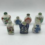 A Lot of 7 Oriental porcelain perfume bottles