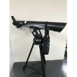 Edu Science telescope upon a tri-pod stand, together with binoculars by Miranda (16x50)