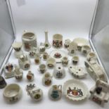 A Lot of W.H.Goss porcelain crested items. Includes Robert Burns Grace mug, H.M.S. DONNER BLITZEN